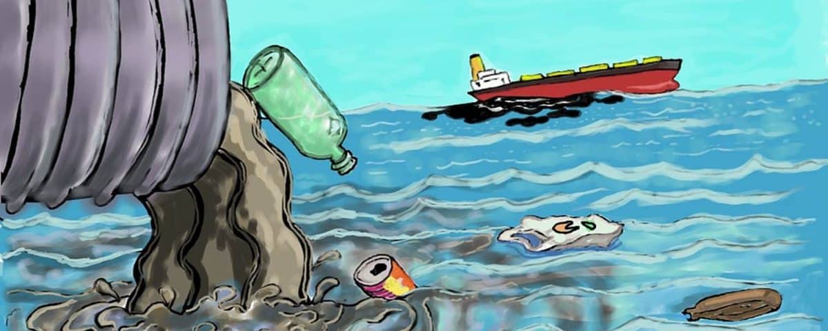 air tercemar karena limbah buangan pabrik sampah tumpahan minyak kapal